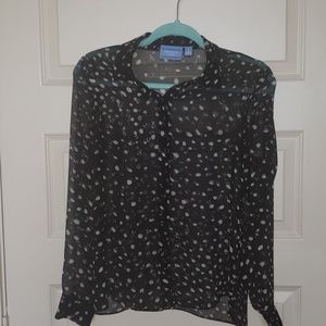 Vera Wang black sheer blouse